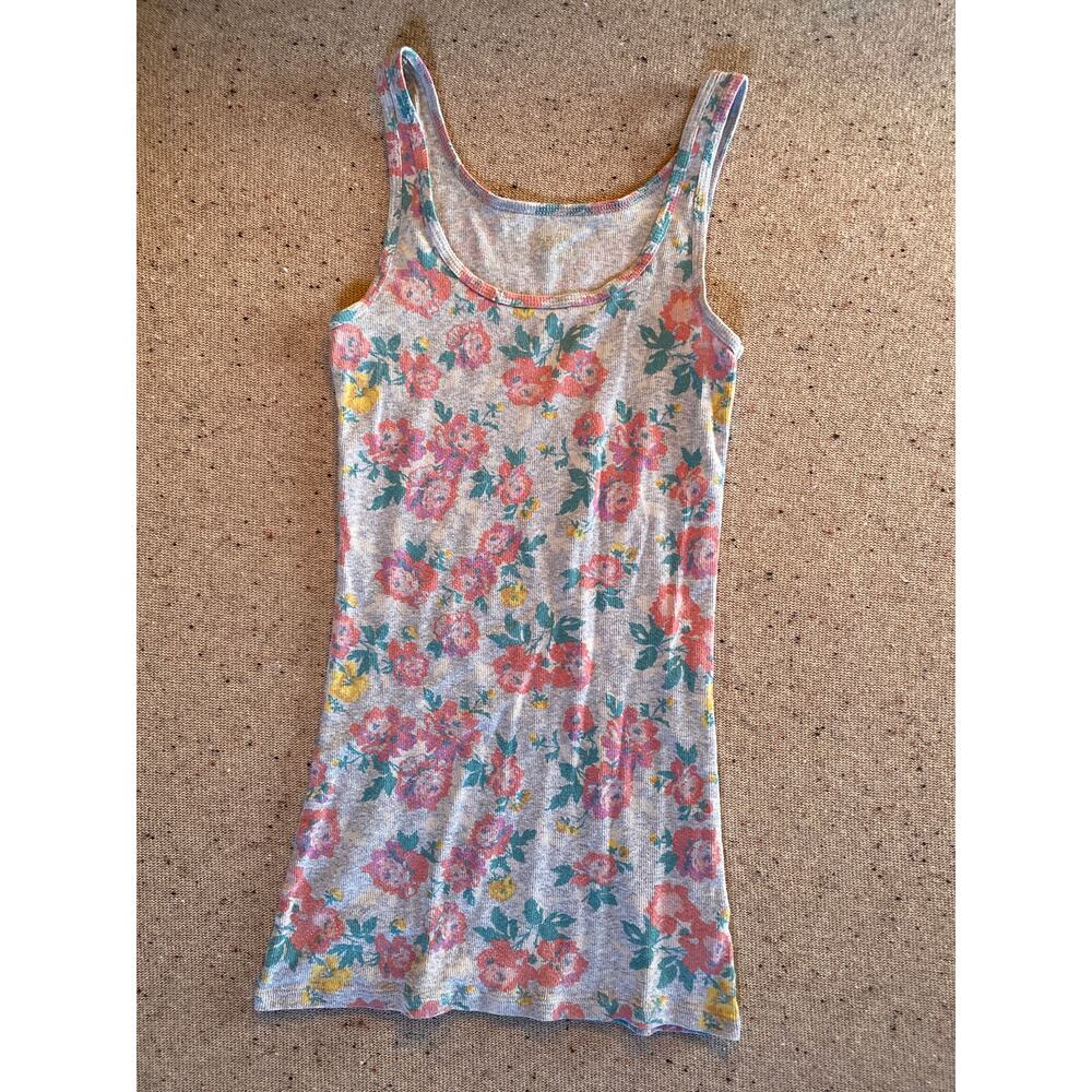 Vtg Y2K Style Mossimo Supply Co. Tank Top Women's Small Floral Hip Length